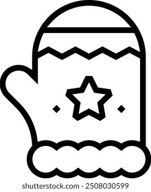 mitten icon. Thin linear style design isolated on white background