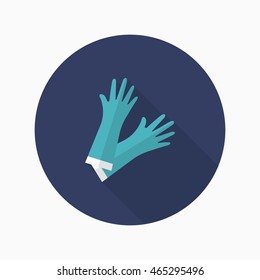 Mitten icon , Vector flat long shadow design.