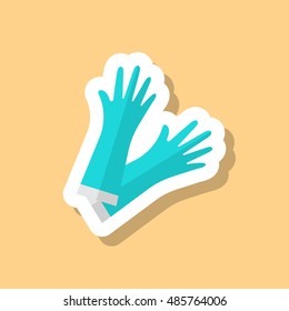 Mitten icon , Vector flat long shadow design.