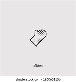mitten icon vector icon.Editable stroke.linear style sign for use web design and mobile apps,logo.Symbol illustration.Pixel vector graphics - Vector