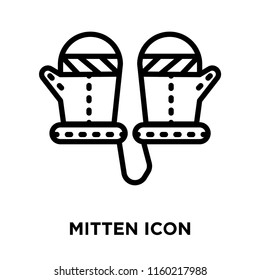 Mitten icon vector isolated on white background, Mitten transparent sign , linear symbol and stroke design elements in outline style