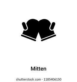 Mitten icon vector isolated on white background, logo concept of Mitten sign on transparent background, filled black symbol