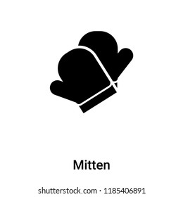 Mitten icon vector isolated on white background, logo concept of Mitten sign on transparent background, filled black symbol