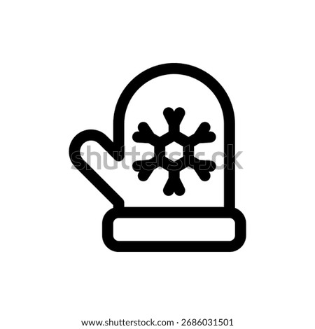 Mitten icon for winter and warmth themes