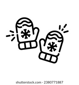 Mitten line icon. linear style sign for mobile concept and web design. Pair of mittens outline vector icon. Symbol, logo illustration. Vector graphics