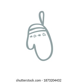 Mitten line icon. Winter, New Year, holiday. Christmas concept Vector illustration.