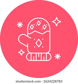 Design de ícone de vetor de Linha Mitten