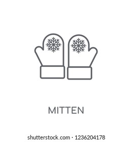 Mitten linear icon. Modern outline Mitten logo concept on white background from Christmas collection. Suitable for use on web apps, mobile apps and print media.