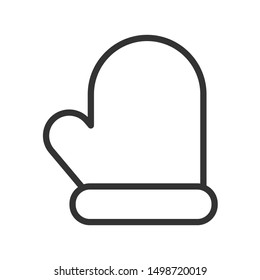 mitten outline vector icon isolated on white background. mitten flat icon for web, mobile and user interface design. winter holidays concept