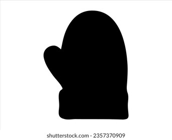 Mitten silhouette vector art white background