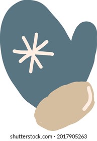 hat mit einer Schneeflocke geschlagen. handgezeichnete Doodle. Vektorgrafik, Cartoon, Minimalismus. Symbol, Aufkleber. Winter, Bekleidungszubehör neues Jahr Weihnachten gemütliche Hütte