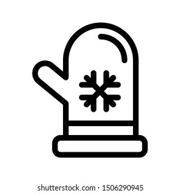 mitten thin line vector icon