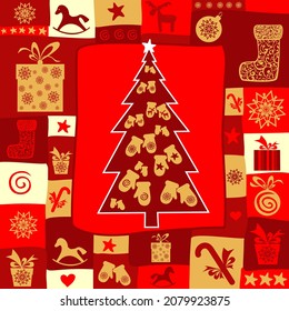 Día del Árbol de Mitten. 6 de diciembre. Calendario sobre el lugar de trabajo. Ilustración del vector