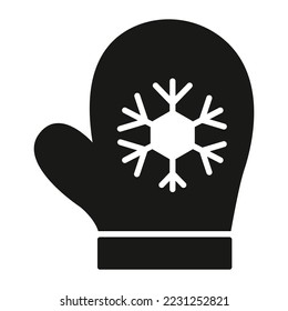 mitten vector Glyph icon isolate on white background