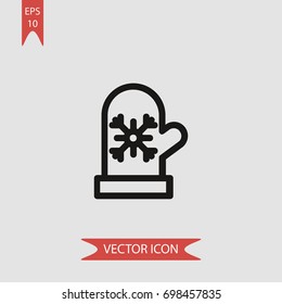 Mitten vector icon, illustration symbol