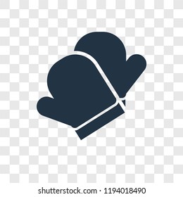 Mitten vector icon isolated on transparent background, Mitten transparency logo concept