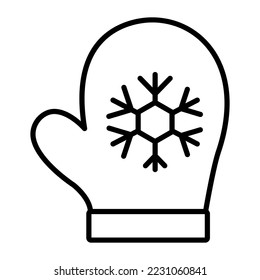 mitten  vector outline icon isolate on white background