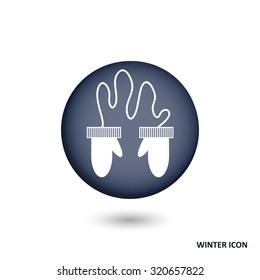 Mittens button vector set
