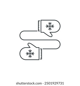 mittens, clothes, snowflake icon, vector illustration
