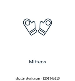 Mittens concept line icon. Linear Mittens concept outline symbol design. This simple element illustration can be used for web and mobile UI/UX.