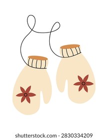 Mittens connected by string