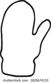 Mittens doodle set. Winter hand drawn clothes . Vector illustration