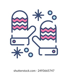 Mittens Filled Color Icon, Vector illustration