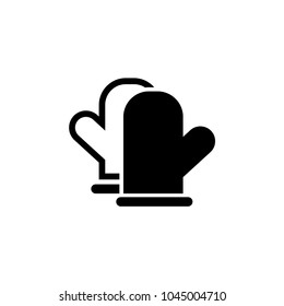 Mittens. Flat Vector Icon. Simple black symbol on white background