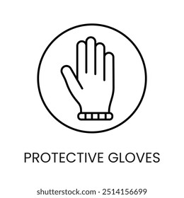Icono de Vector de línea protectora de guantes o manoplas con trazo editable.
