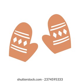 mittens, gloves, winter, cartoon, vector