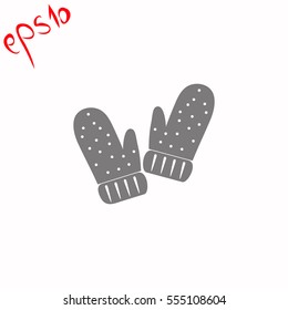 Mittens grey icon.