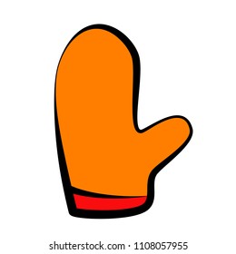 Mittens, icon, children's drawing style.