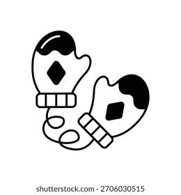 Icono de manoplas limpio y Ilustración vectorial moderna
