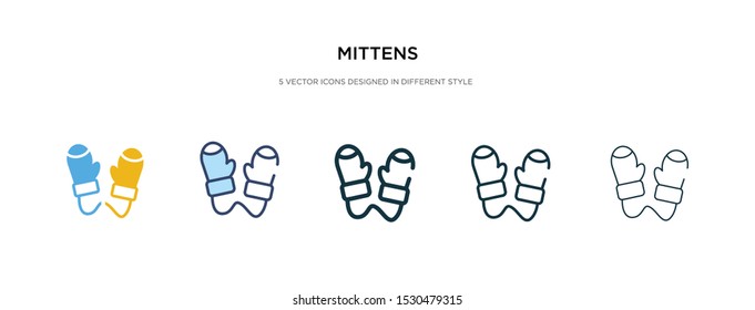 mittens icon in different style vector illustration. two colored and black mittens vector icons designed in filled, outline, line and stroke style can be used for web, mobile, ui