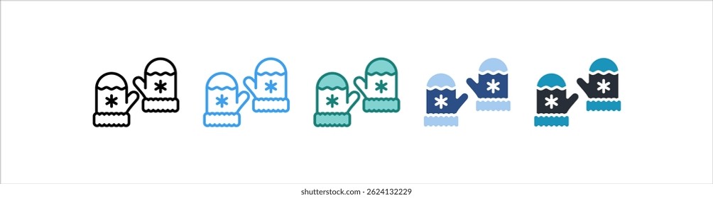 Mittens Icon In Different Style Vector