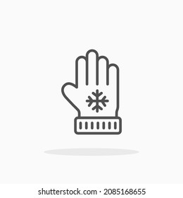 Icono de Mittens. Estroque editable y píxel perfecto. Estilo de esquema. Ilustración vectorial. Disfruta de este icono para tu proyecto.