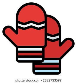 Mittens icon in filled line style. Suitable for logo, web, graphic design, illustration, sticker, books, etc.