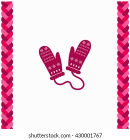 Mittens icon Flat Design. Isolated Illustration.