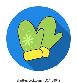 Mittens icon in flat style isolated on white background. Ski resort symbol stock vector illustration.