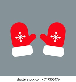 Mittens icon in flat style. Vector isolated illustration.