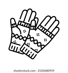 Mittens icon. mittens, gloves, accessory, warm, season, winter, wool, knit, cold, fashion. Vector icon illustration