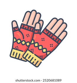 Mittens icon. mittens, gloves, accessory, warm, season, winter, wool, knit, cold, fashion. Vector icon illustration