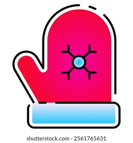 mittens icon with gradient line style. Suitable for website design, logo, app, UI and etc. Based on the size of the icon in general, so it can be reduced.