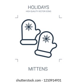 mittens icon. high quality line mittens icon on white background. from holidays collection flat trendy vector mittens symbol. use for web and mobile