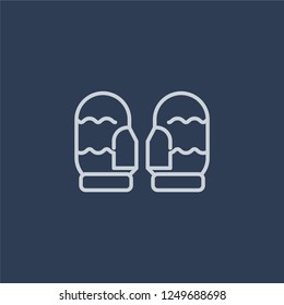 Mittens icon. Mittens linear design concept from  collection. Simple element vector illustration on dark blue background.