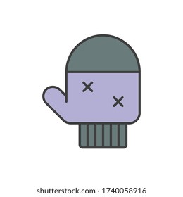 Mittens icon. Simple outline colored vector of amusement icons for ui and ux, website or mobile application
