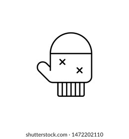 Mittens icon. Simple thin line, outline vector of autumn icons for ui and ux, website or mobile application