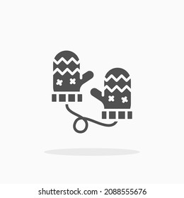 Mittens icon. Solid or glyph style. Vector illustration. Enjoy this icon for your project.
