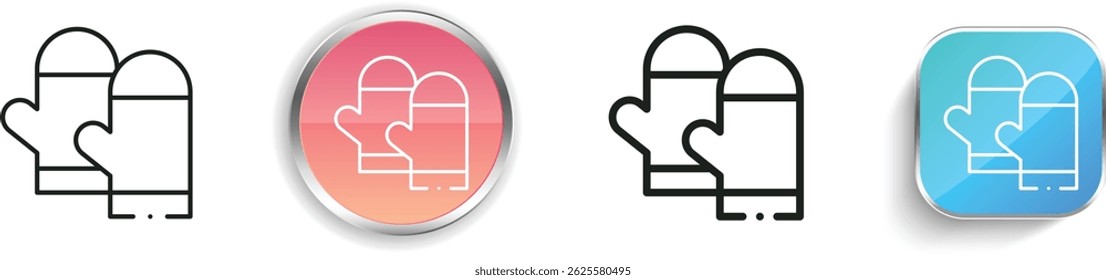 mittens icon. Thin Linear, Regular and Button Style Design Isolated On White Background