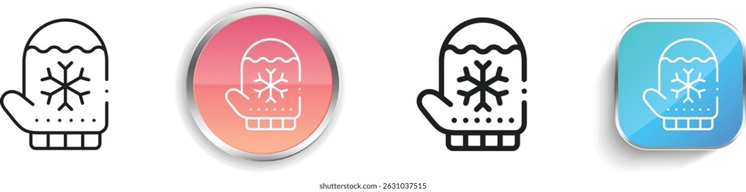mittens icon. Thin Linear, Regular and Button Style Design Isolated On White Background